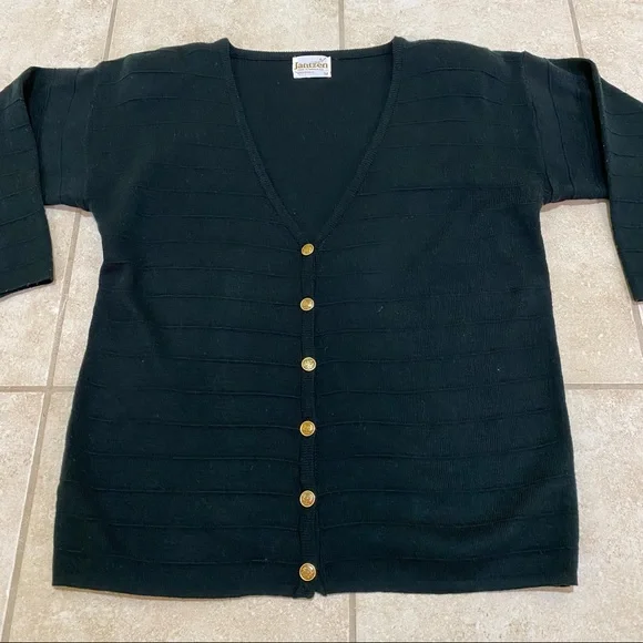 Jantzen | Sweaters | Vintage Jantzen 5s60s Button Front Black 